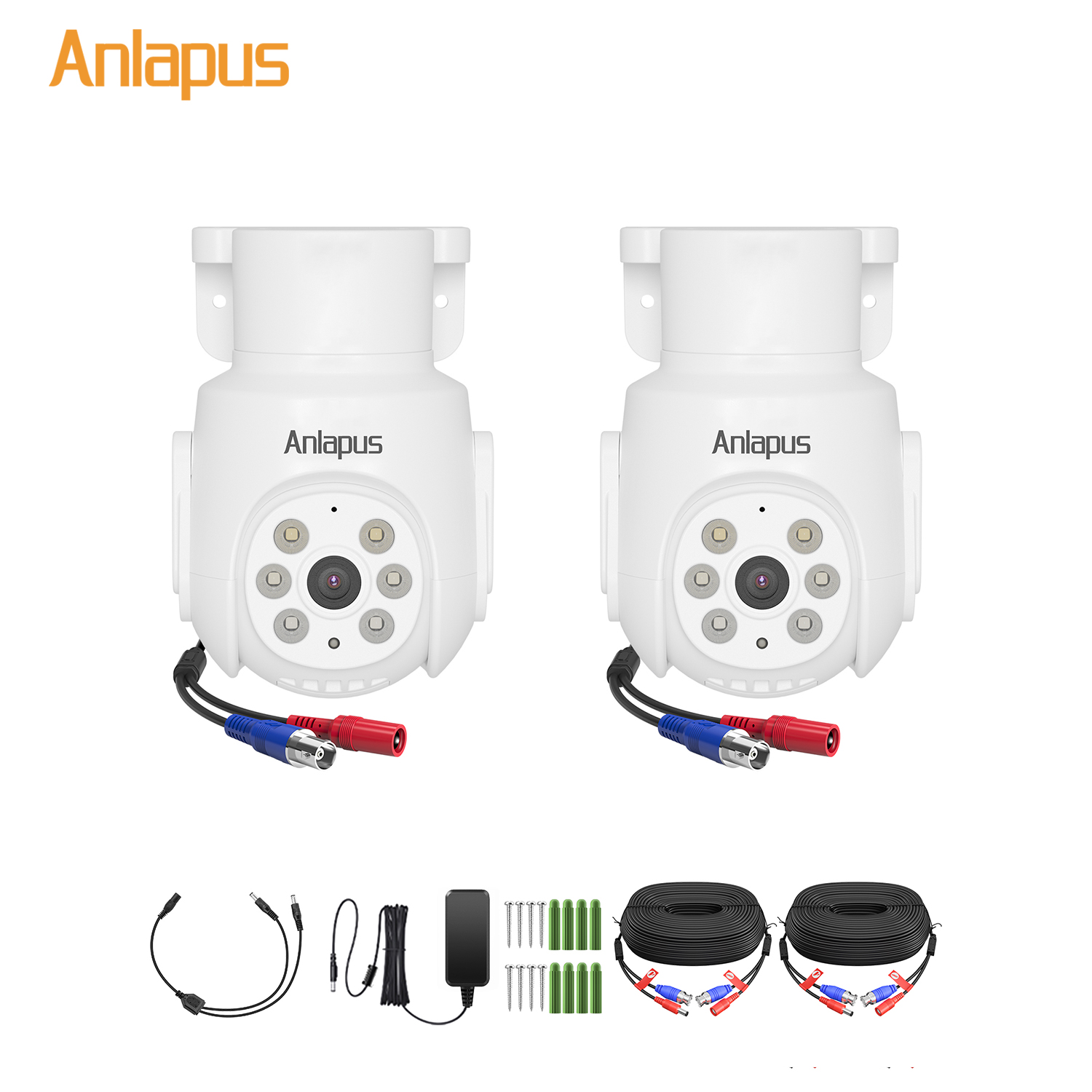Home Security Monitoring System - Anlapus 5MP Pan Tilt Wired Security