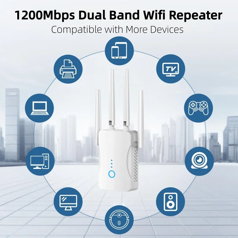 Home Security Bundle - 1200Mbps Dual Band WiFi Repeater Wireless