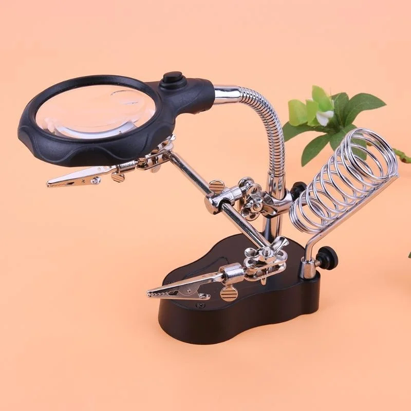 Glass Break Detector - Desktop Magnifier Welding Magnifying Glass LED