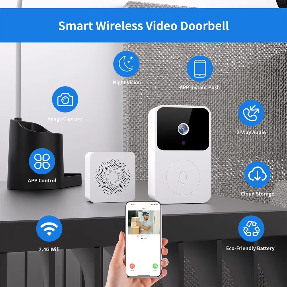 Home Security Ring Camera - Smart Wireless Doorbell Camera WiFi HD