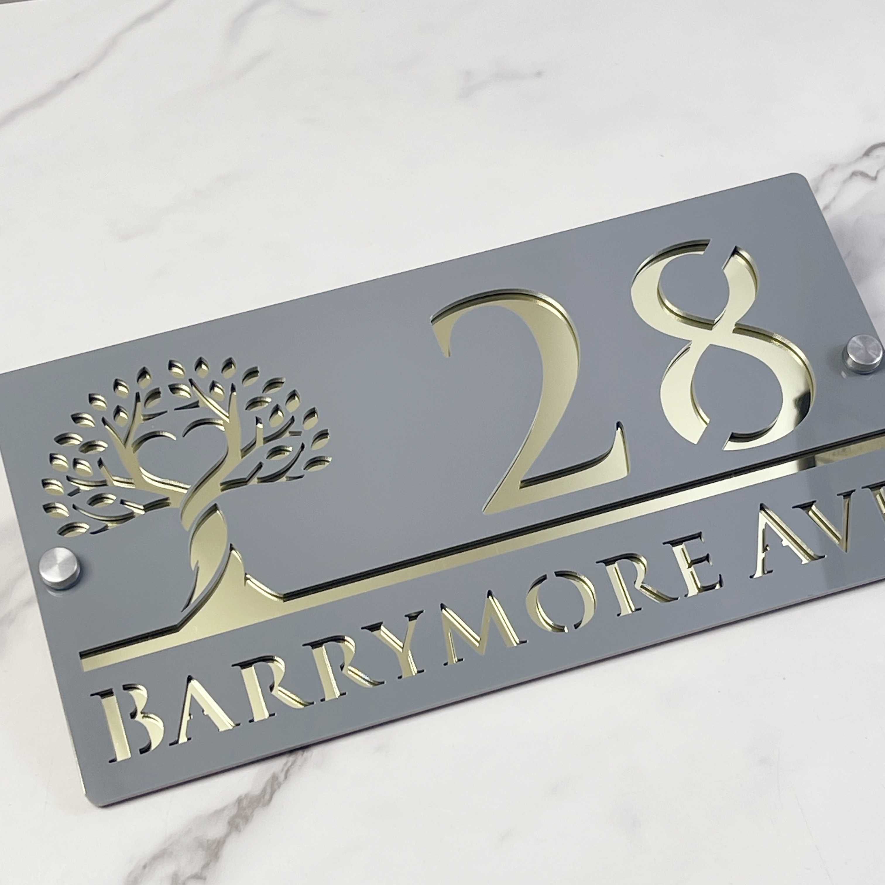 Home Security Laser - Tree of Life House Number Sign
