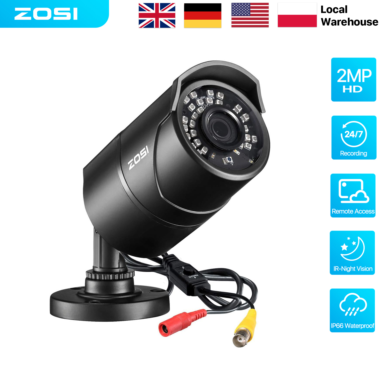 Home Security Video Systems - ZOSI 1080P 2MP TVI AHD CVBS
