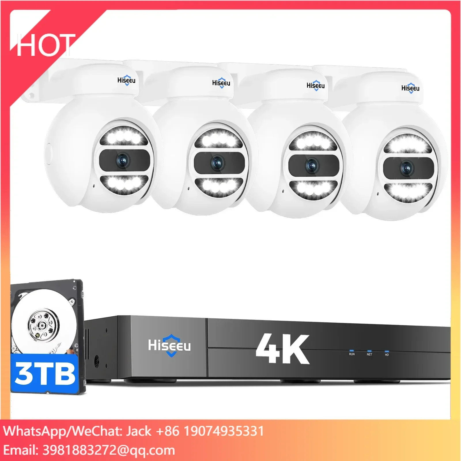 Home Security Kit With Camera - Hiseeu Automatic Tracking 5mp Poe Nvr
