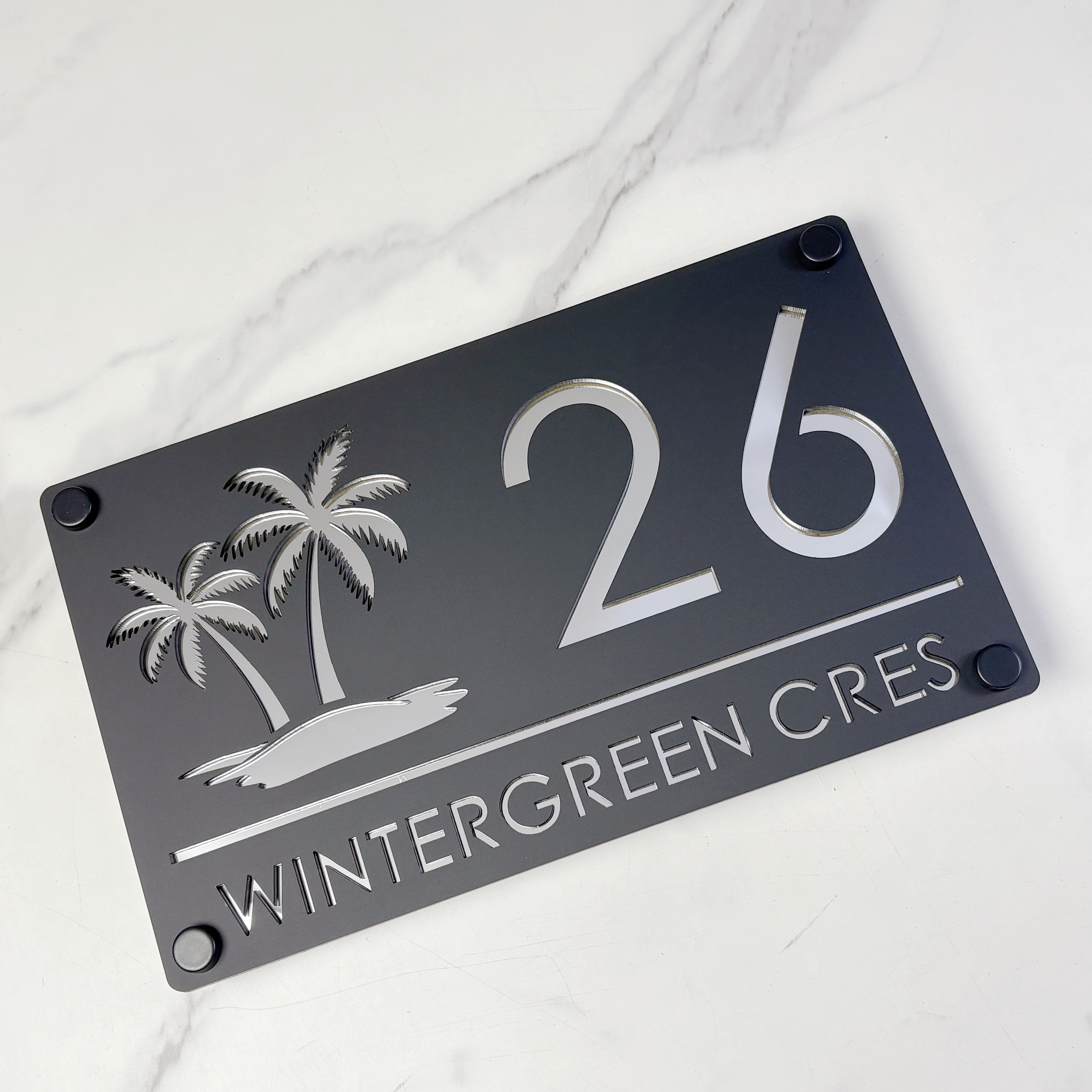 Home Security Laser - Modern Personalized Custom House Number Outdoor