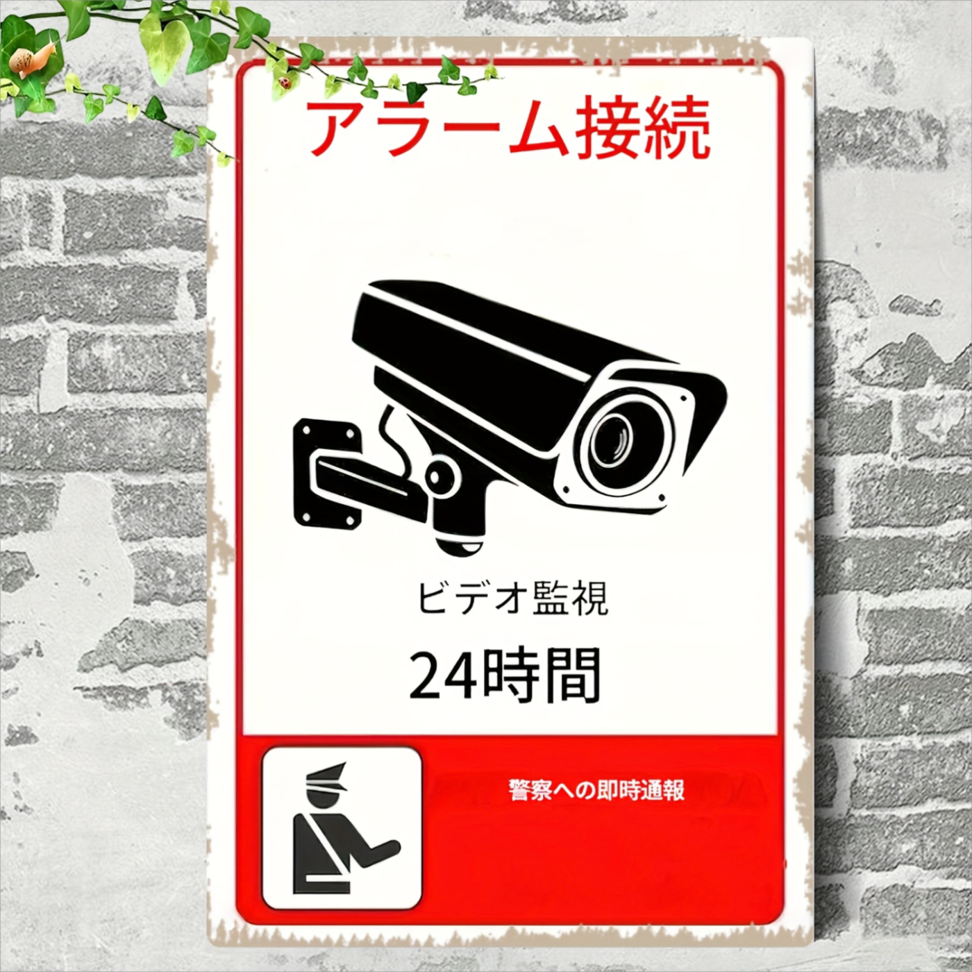 Home Security Alarm - 2D Flat, 1pc 2D Iron Sign,