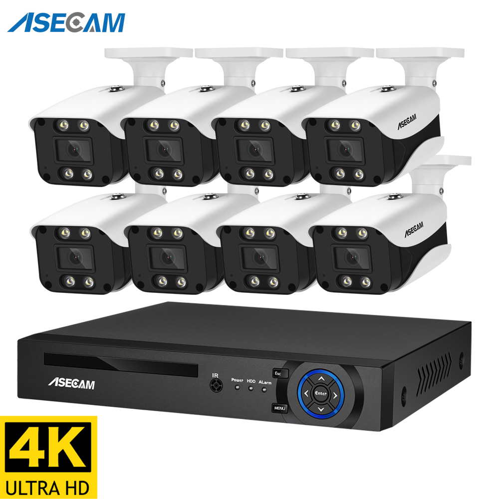 Home Security Video Systems - 8MP Security Camera System 4K POE