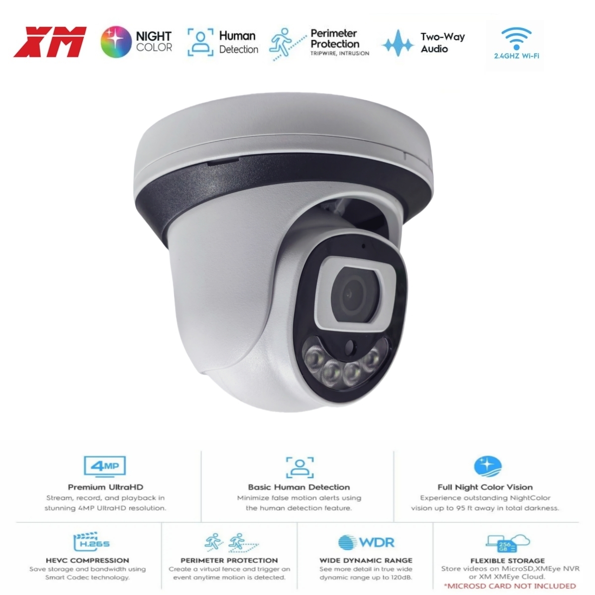Home Security Video Systems - 4MP WiFi Security Camera Indoor Dome