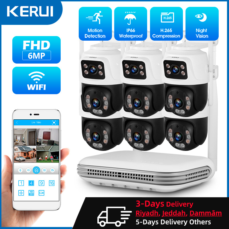 Home Security Video Systems - KERUI Waterproof 6MP HD Wireless Dual