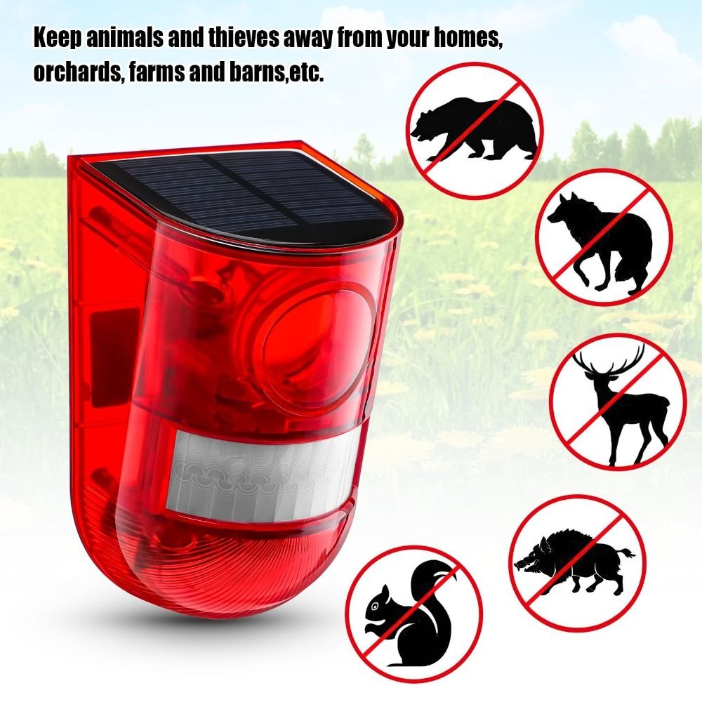 Home Security Yard Sign - Security Alarm Solar Waterproof Rechargeable Portable