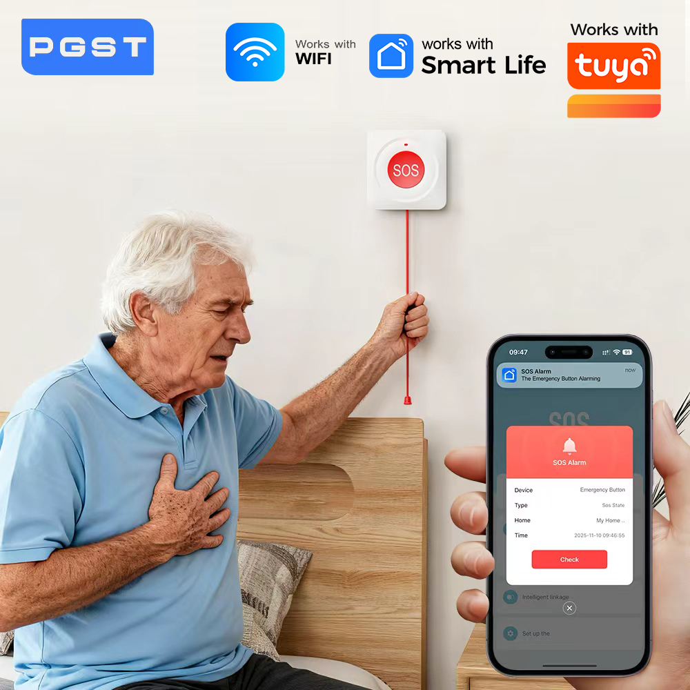 Home Security Guard - WIFI Zigbee Buttontons SOS Push-button Work