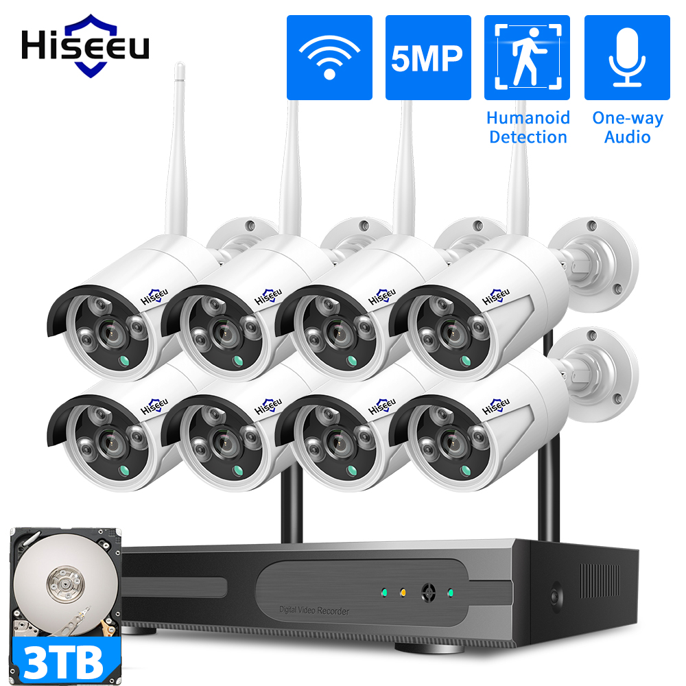 Home Security Camera System - Hiseeu 3/5/8MP WiFi CCTV Camera Security