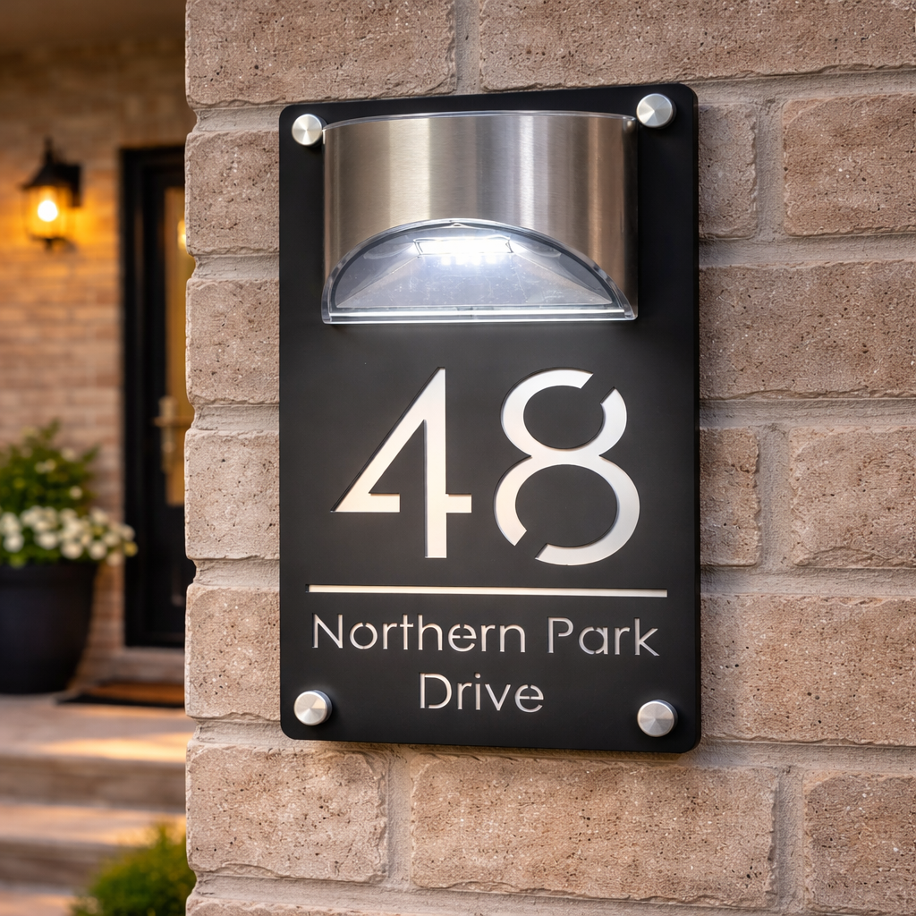 Home Security Laser - Personalized Solar Outdoor Light House Number
