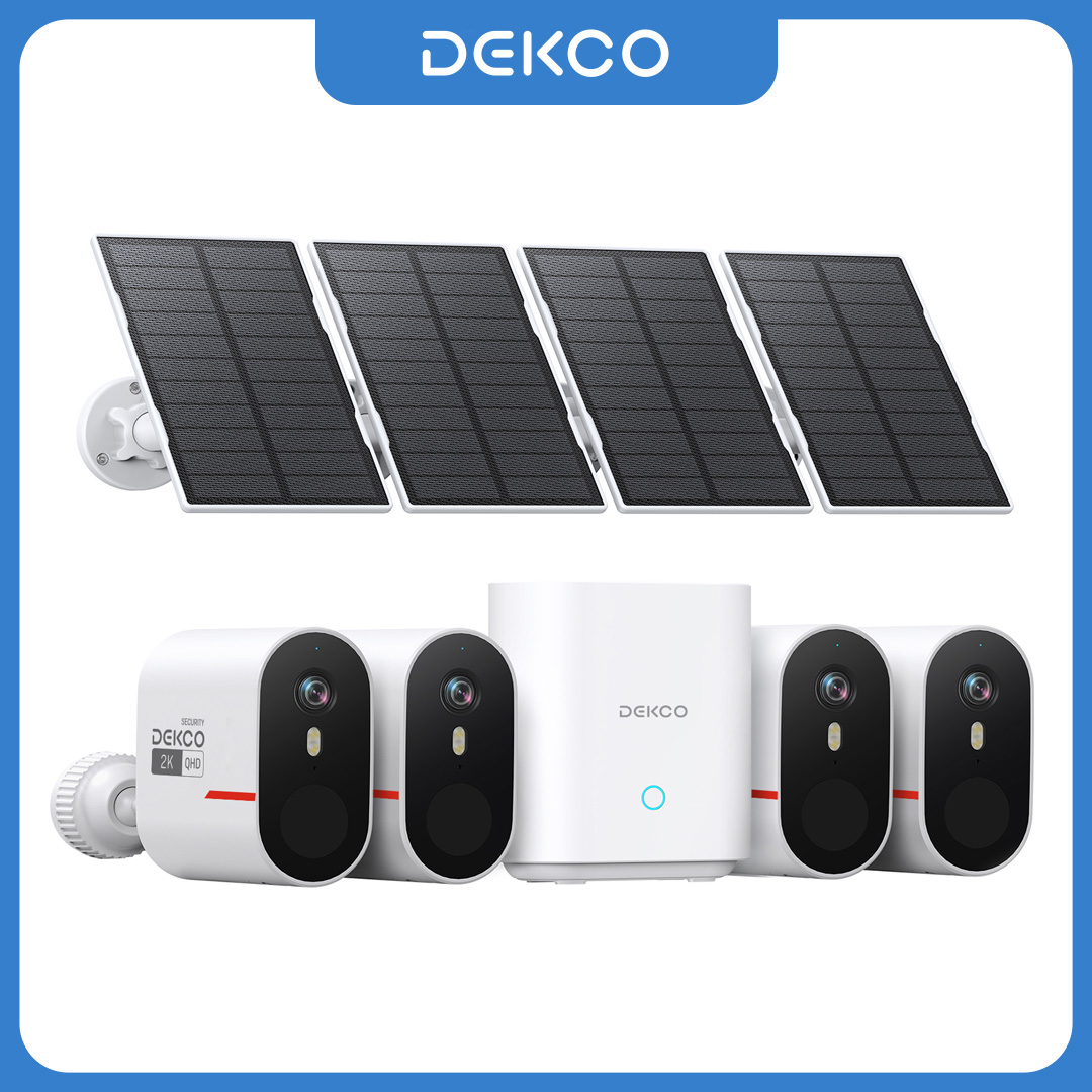 Home Security Kit With Camera - Dekco 3MP WiFi Solar Camera System