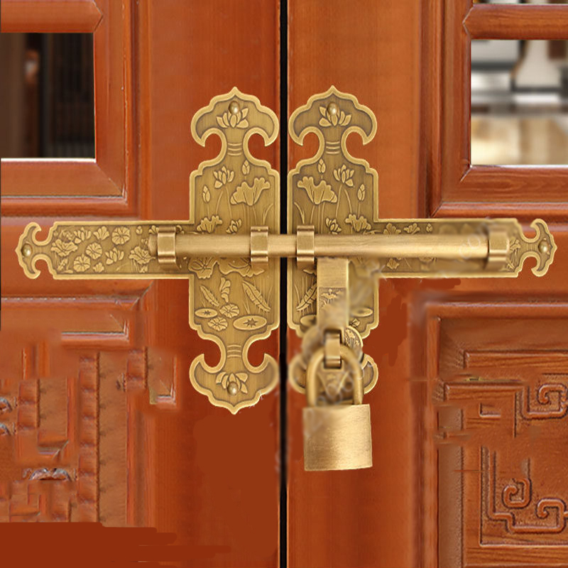 Home Security Tapo - Chinese Vintage Solid Brass Door Bolt