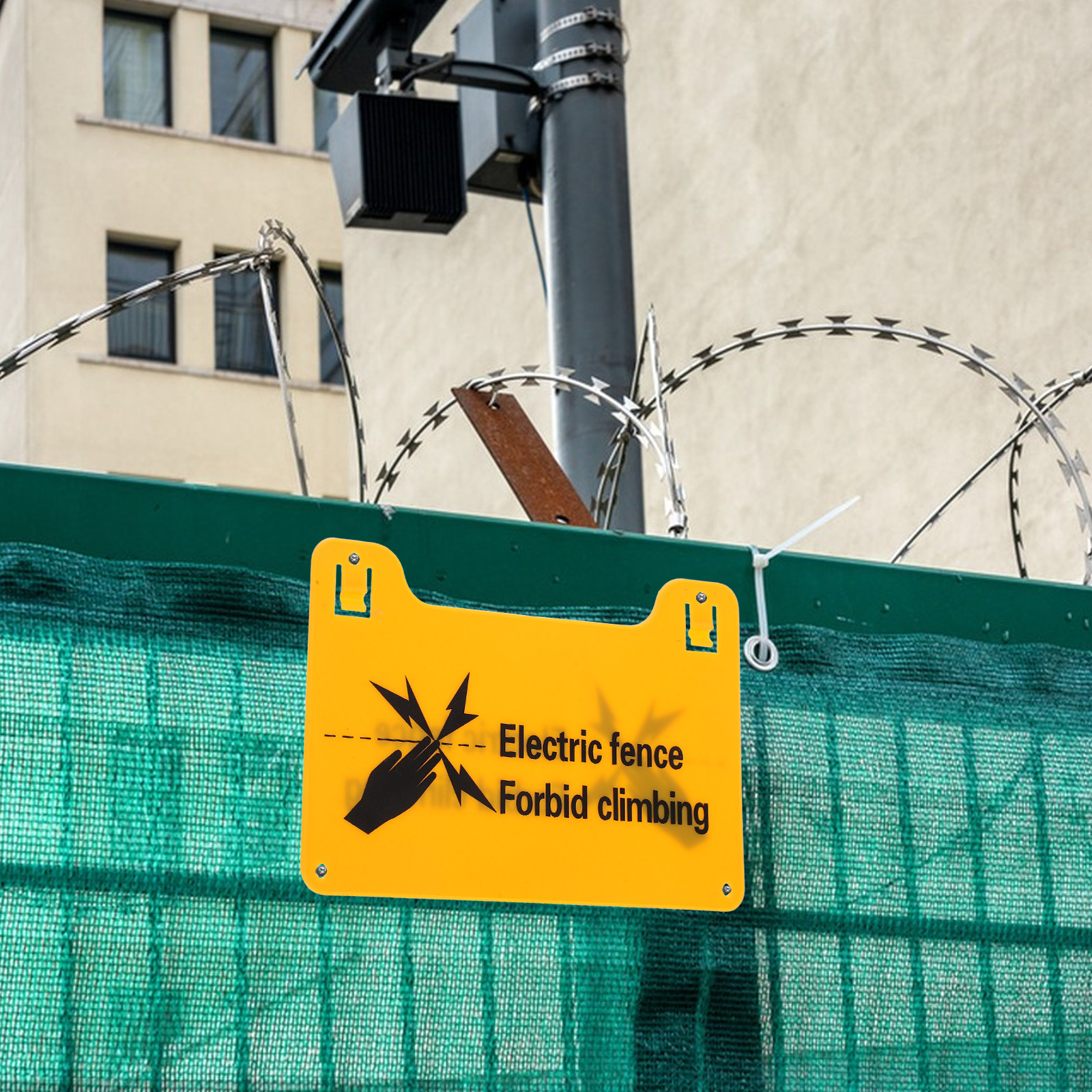 Home Security Usa - 4Pcs Electric Fence Warning Signs High