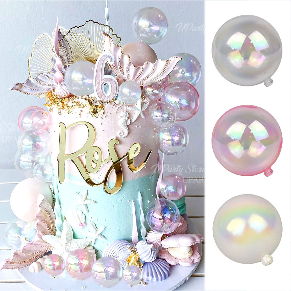Home Security Laser - 10/50pcs Iridescent Balls Cake Toppers 3/4/5cm