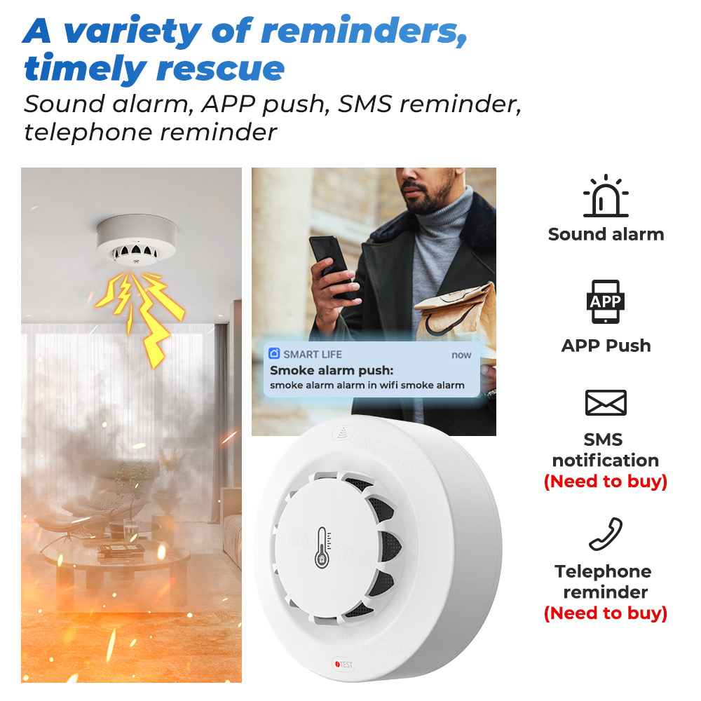 Tuya WiFi Temperature and Humi - Home Security Alarm recension och pris