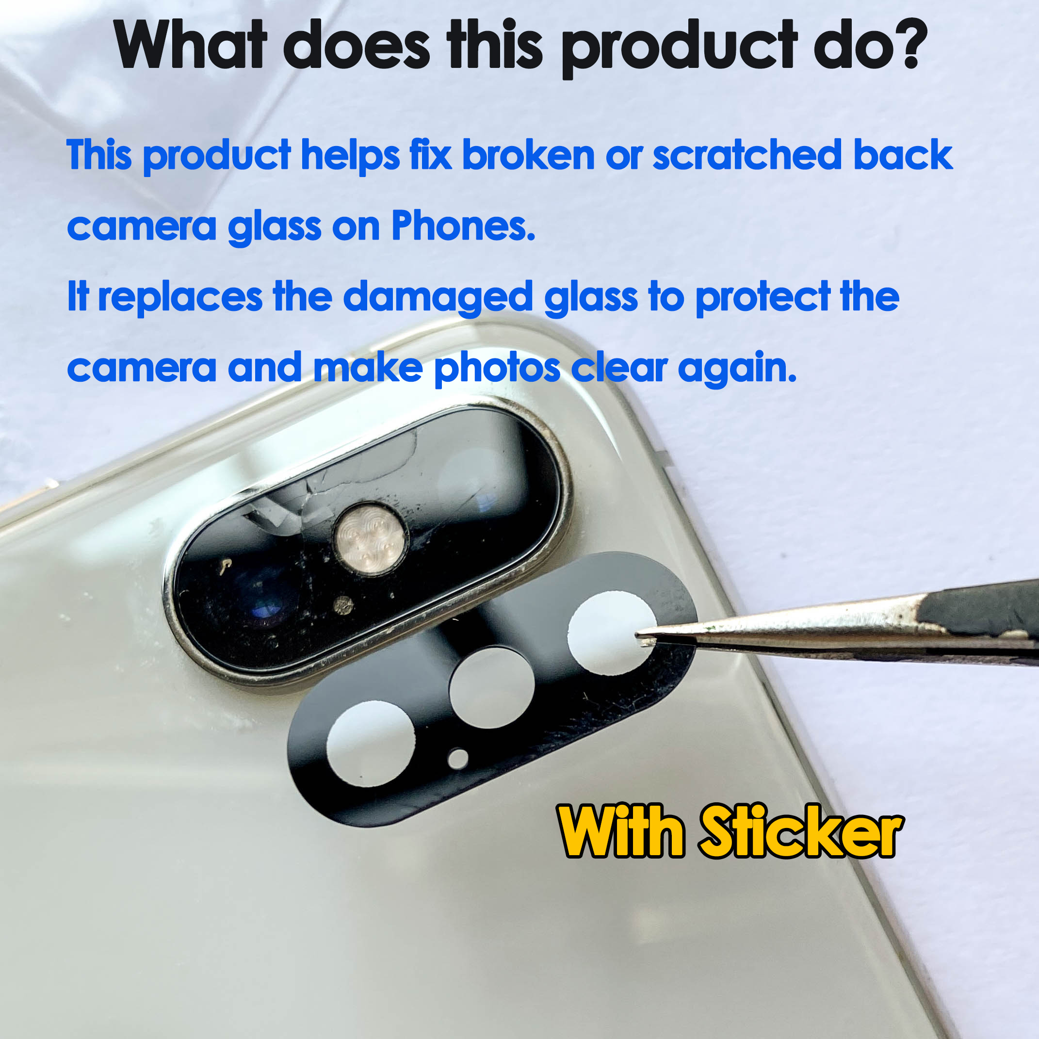 5Sets New Back Camera Glass Re - Glass Break Detector recension och pris