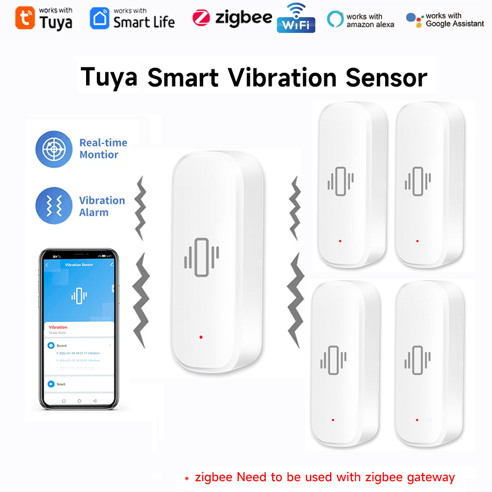 Tuya WiFi Zigbee Smart Vibrati - Home Security Alarm recension och pris