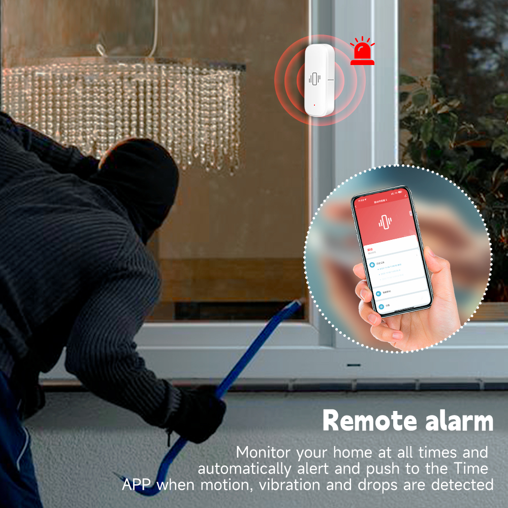 Tuya WiFi Zigbee Smart Vibrati - Home Security Alarm recension och pris