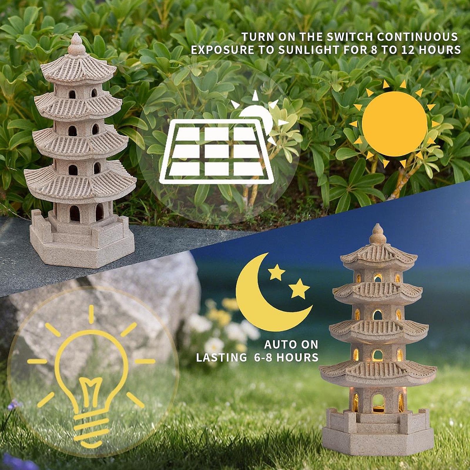 Solar Pagoda Lantern Garden St - Home Security Yard Sign recension och pris