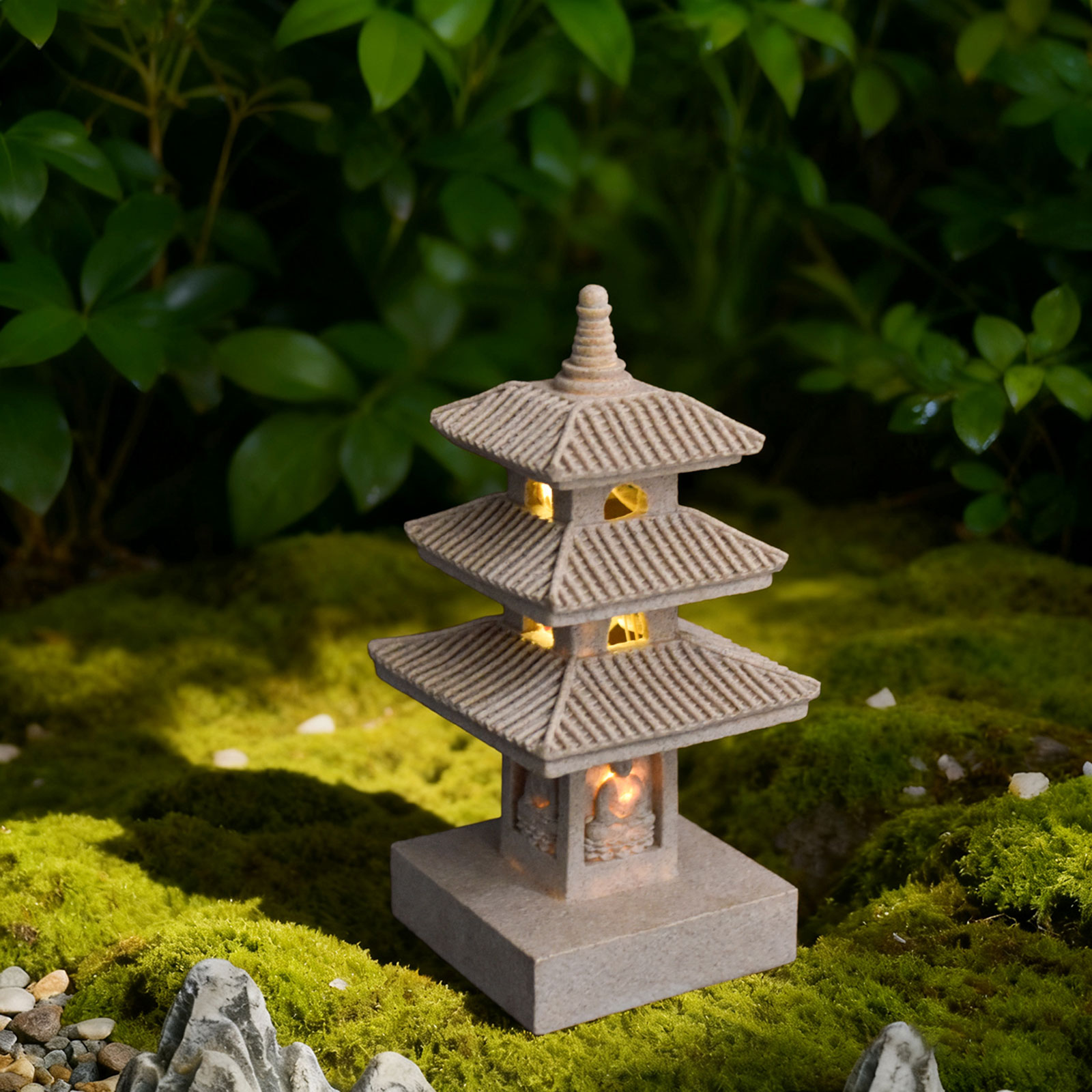 Solar Pagoda Lantern Garden St - Home Security Yard Sign recension och pris