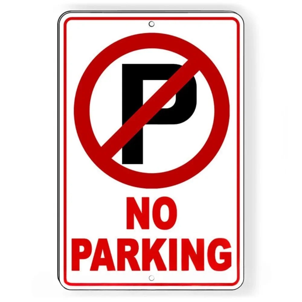 No Parking Metal Tin Sign, Red - Home Security Logo recension och pris