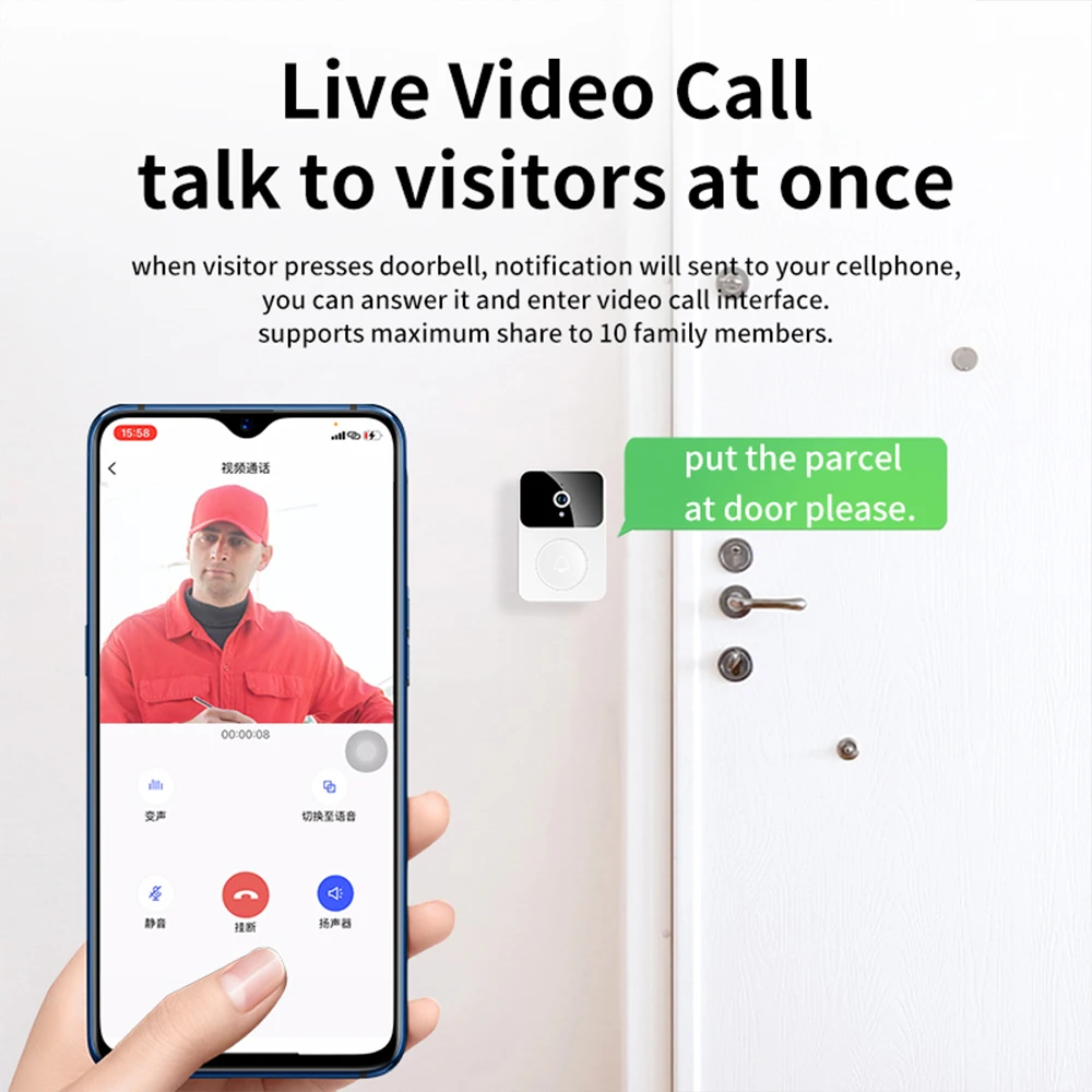 Smart Wireless Doorbell Camera - Home Security Ring Camera recension och pris