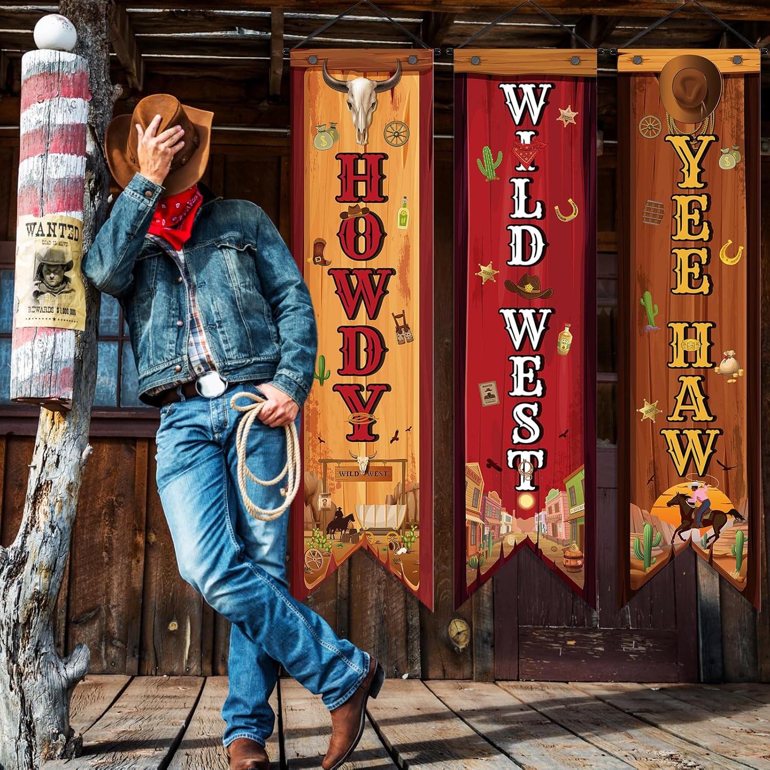 3 Pcs Western Party Decoration - Home Security Yard Sign recension och pris