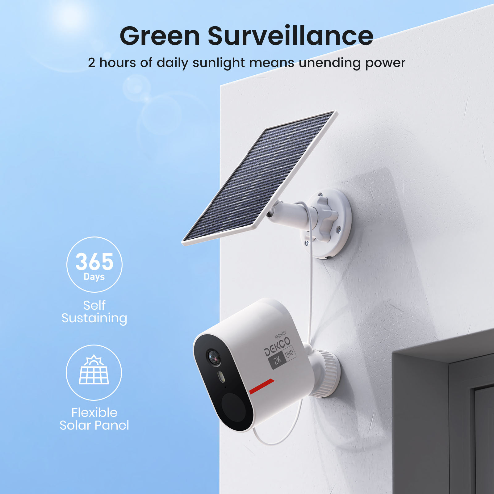 Dekco 3MP WiFi Solar Camera Sy - Home Security Video Systems recension och pris