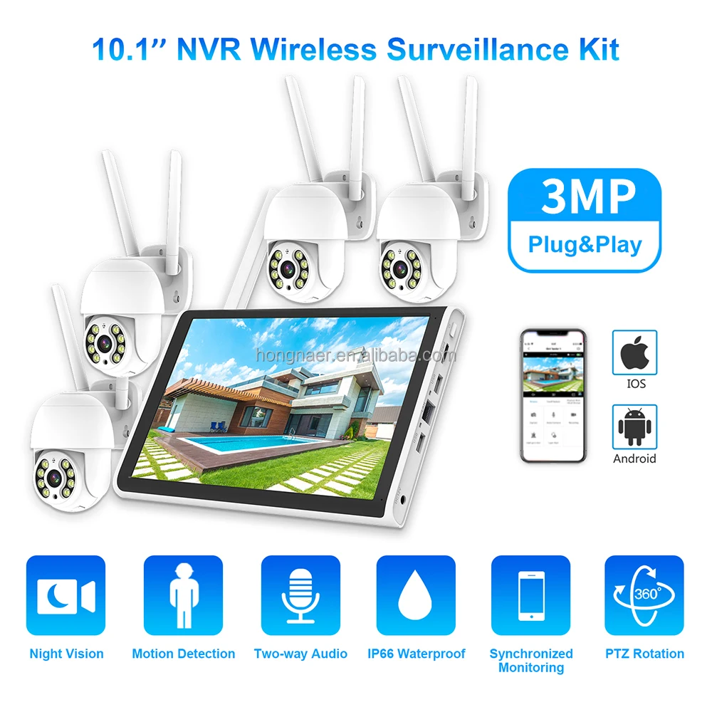 2026 Hongnaer 3MP 4 Channel Wi - Home Security Kit With Camera recension och pris