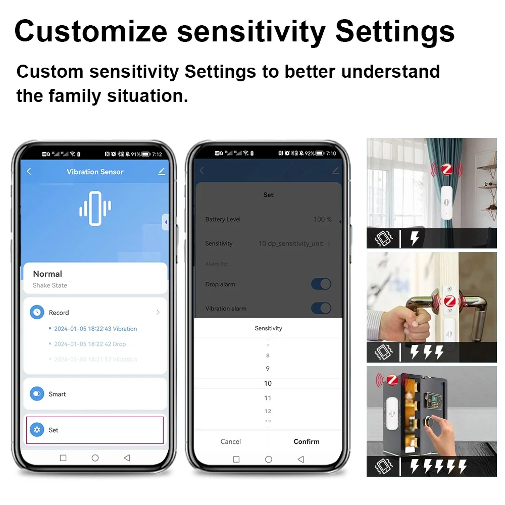 Smart ZigBee Vibration Sensor  - Home Security Alarm recension och pris