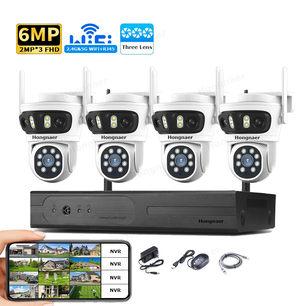 2026 Hongnaer 6MP 4CH 3 Lens 2 - Home Security Kit With Camera recension och pris