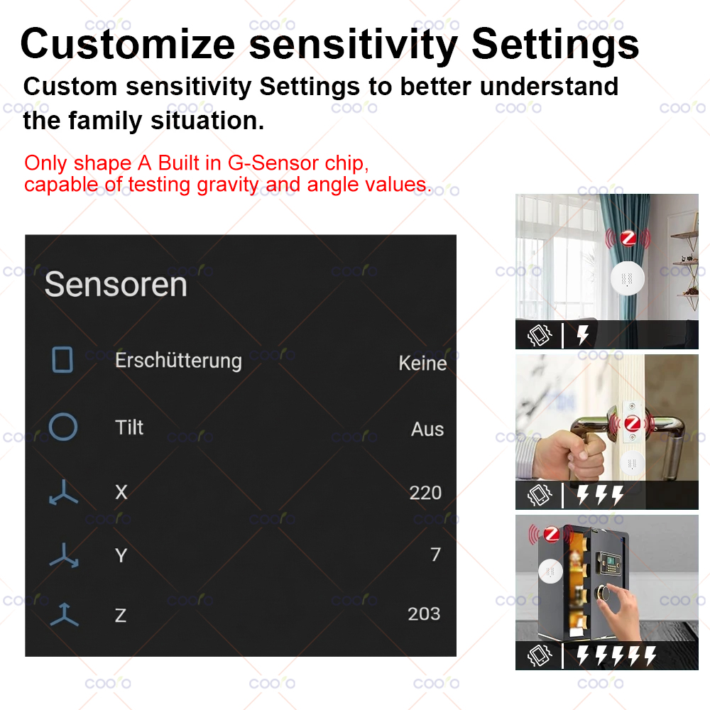 ZigBee 3.0 Vibration Sensor Re - Home Security Alarm recension och pris