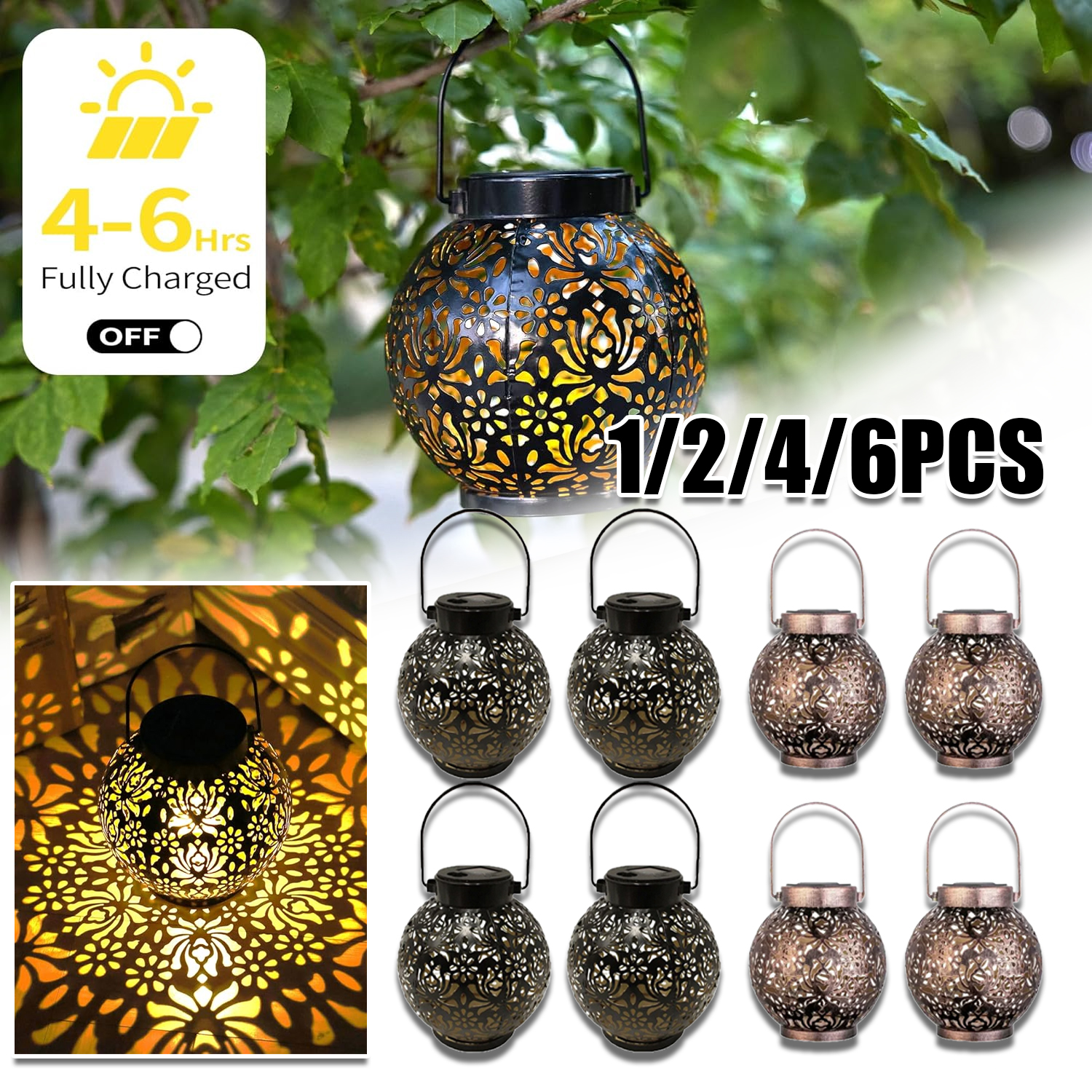 1-6PCS Moroccan Solar Lanterns - Home Security Yard Sign recension och pris