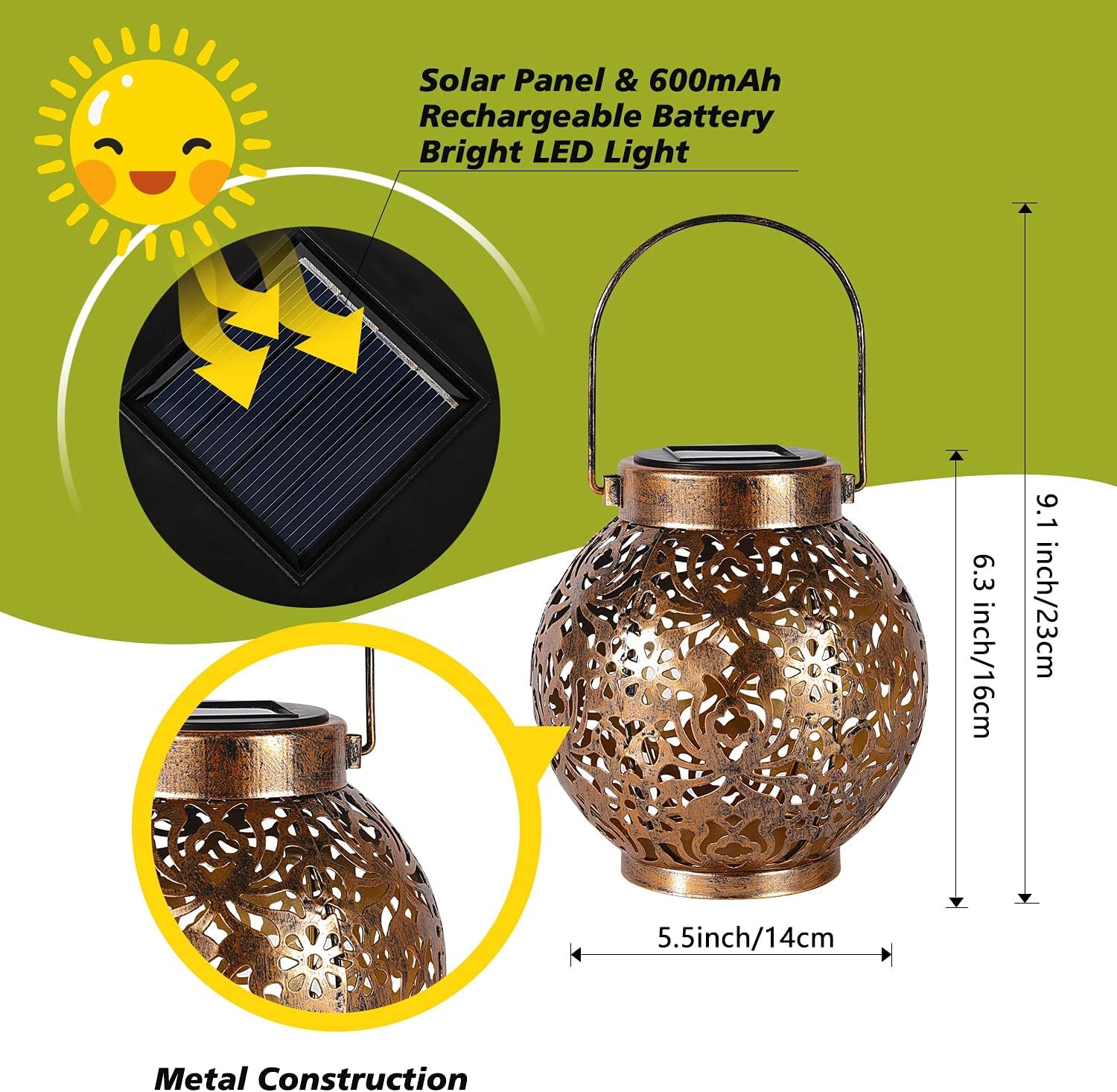 1-6PCS Moroccan Solar Lanterns - Home Security Yard Sign recension och pris