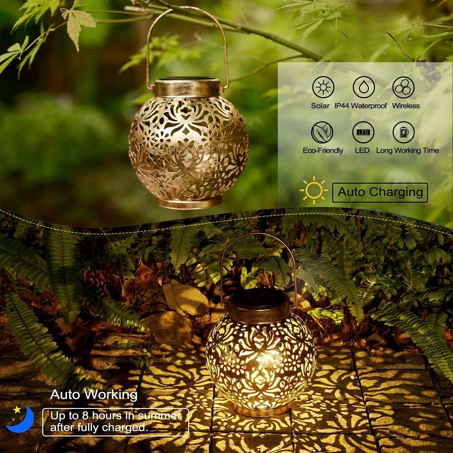 1-6PCS Moroccan Solar Lanterns - Home Security Yard Sign recension och pris