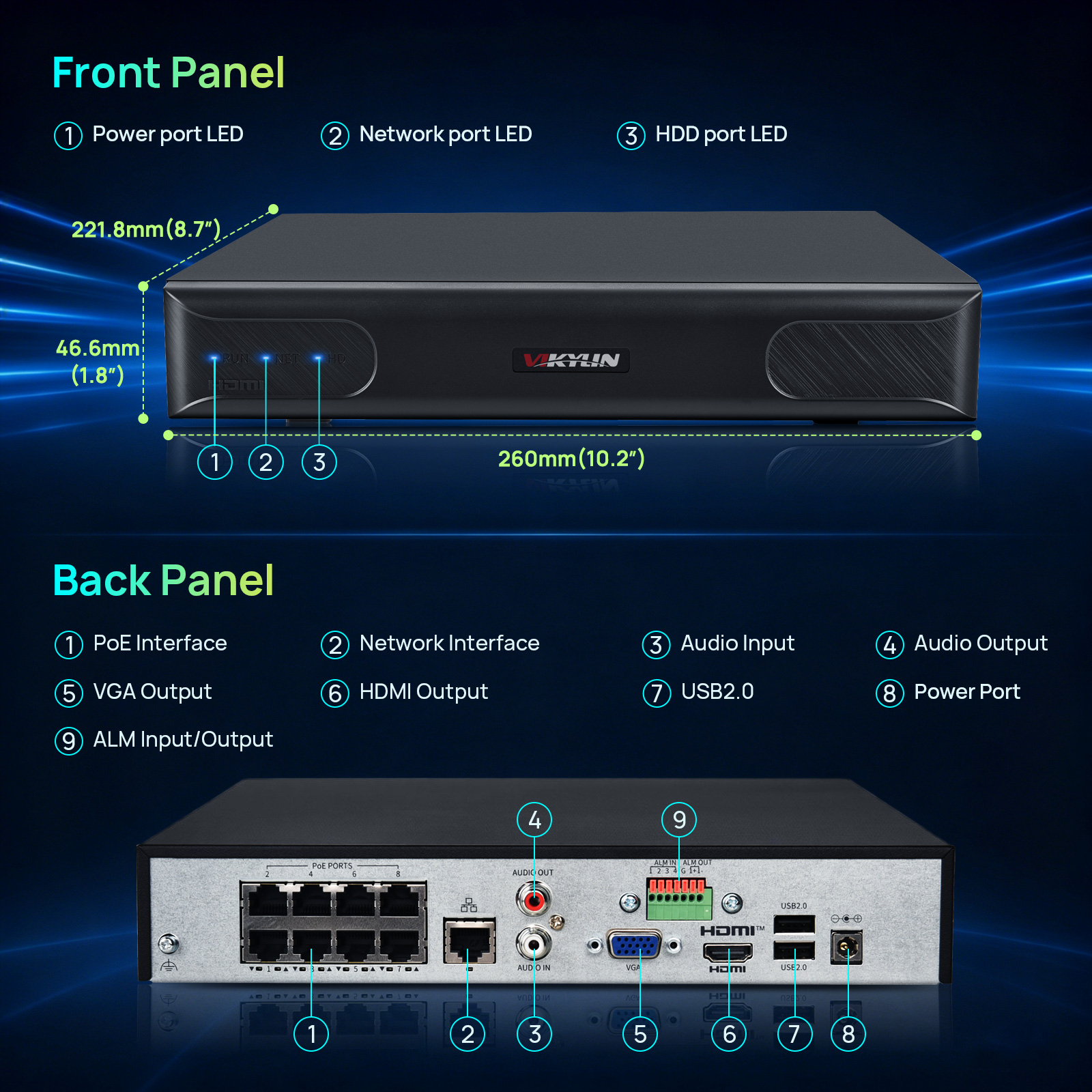 Vikylin 4K NVR UP to 12MP 8CH  - Home Security Video Systems recension och pris