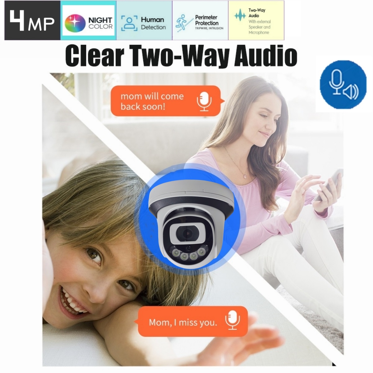 4MP WiFi Security Camera Indoo - Home Security Video Systems recension och pris