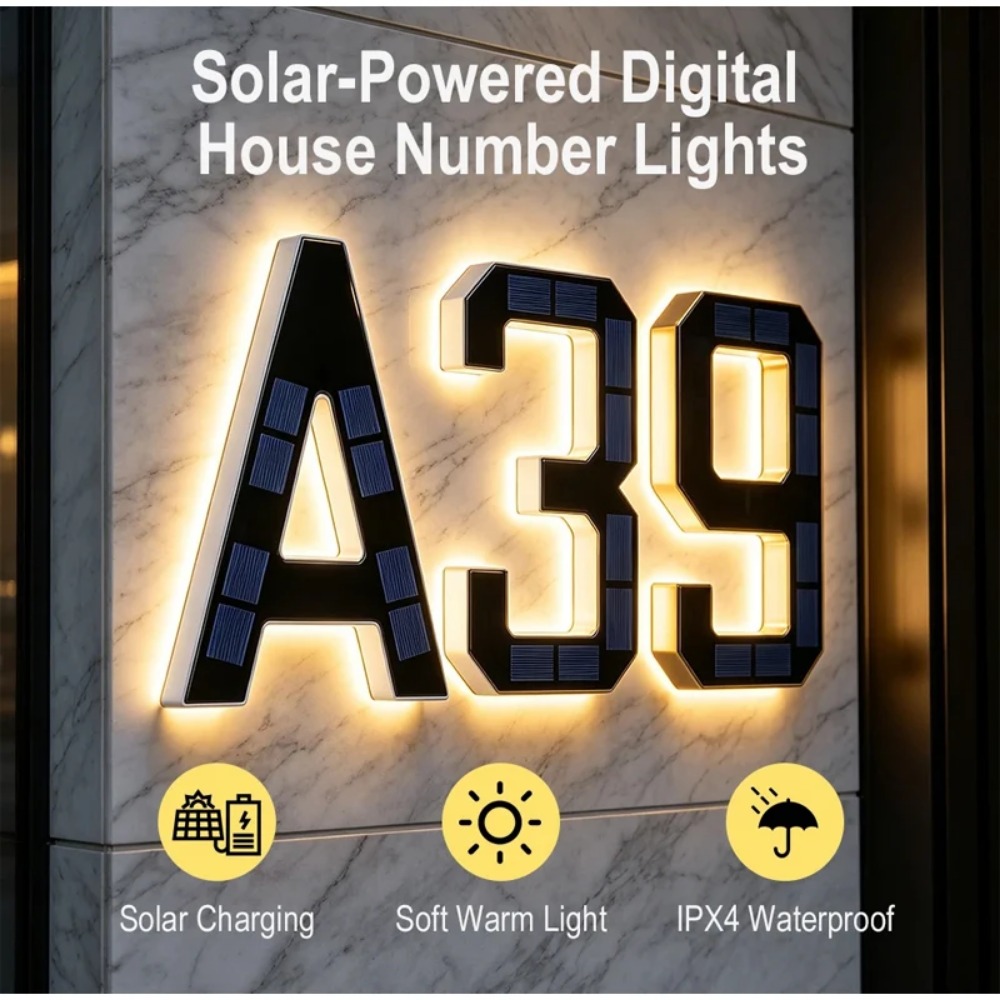 Waterproof Solar House Number  - Home Security Yard Sign recension och pris