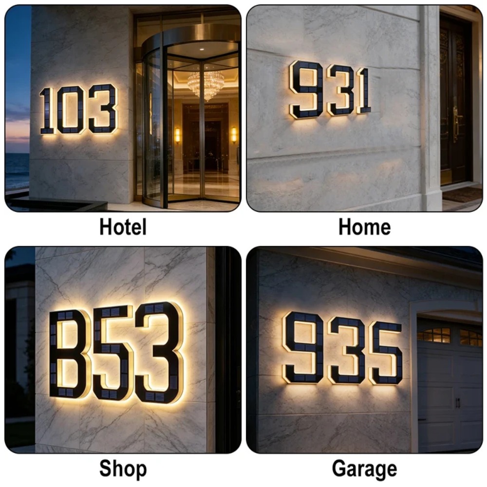 Waterproof Solar House Number  - Home Security Yard Sign recension och pris