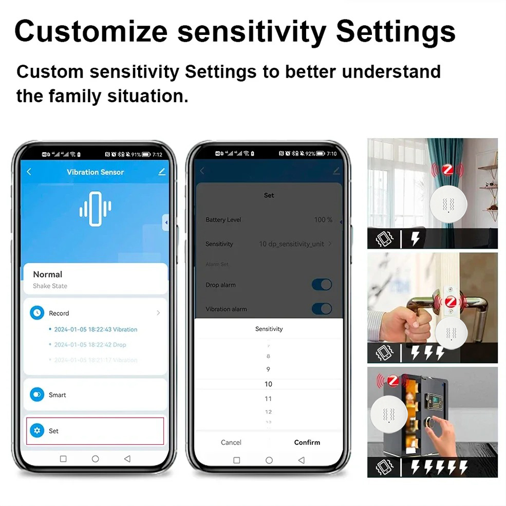 Tuya Zigbee Smart Vibration Se - Home Security Alarm recension och pris