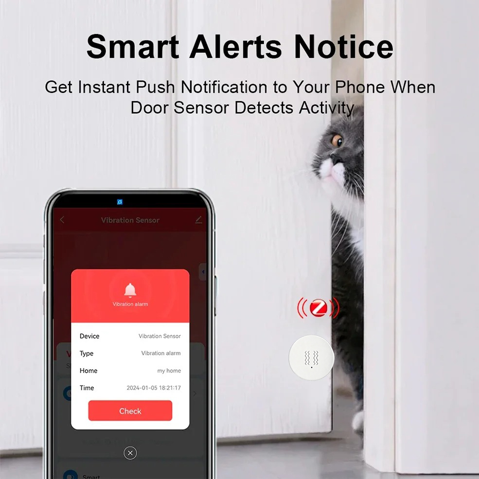 Tuya Zigbee Smart Vibration Se - Home Security Alarm recension och pris
