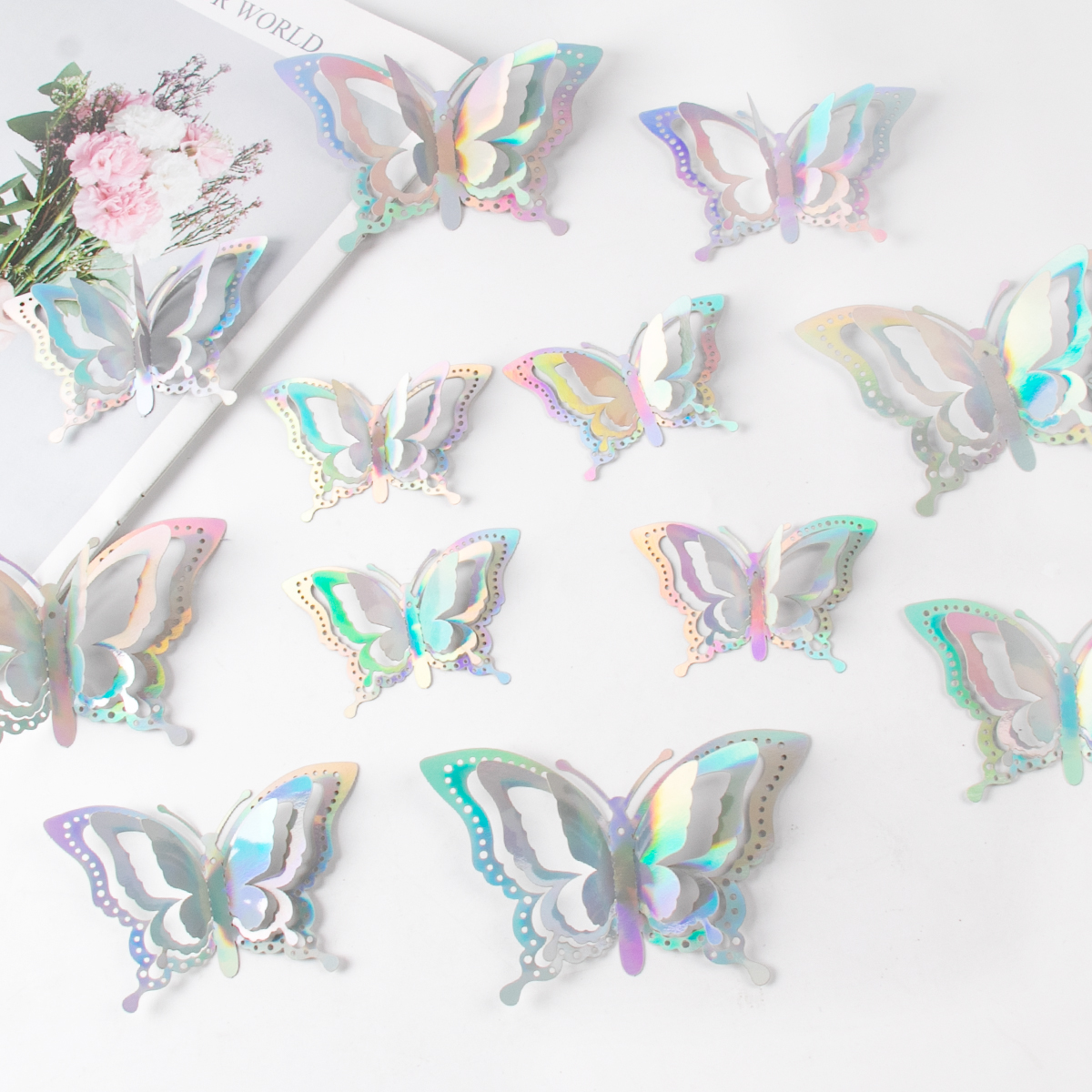 12/24pcs 3D Laser Butterfly Wa - Home Security Laser recension och pris