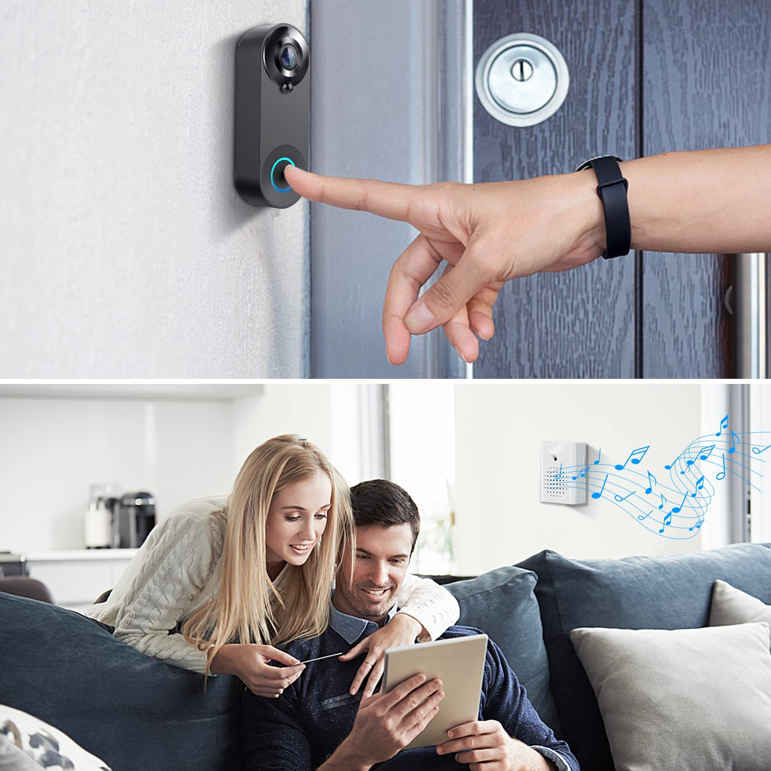5G 2.4G WiFi Video Doorbell 10 - Home Security Monitoring System recension och pris