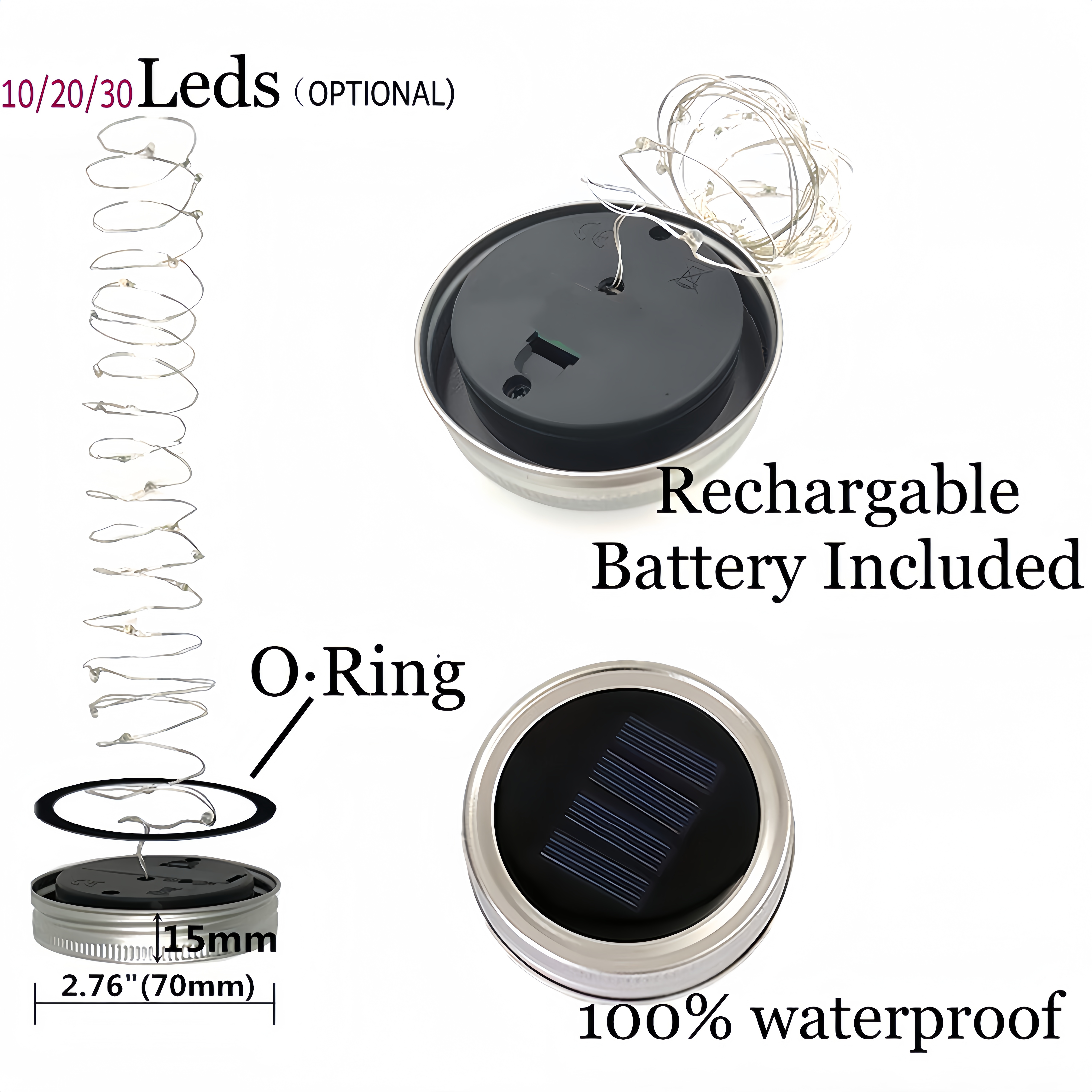 Solar Powered Mason Jar Lid In - Home Security Yard Sign recension och pris