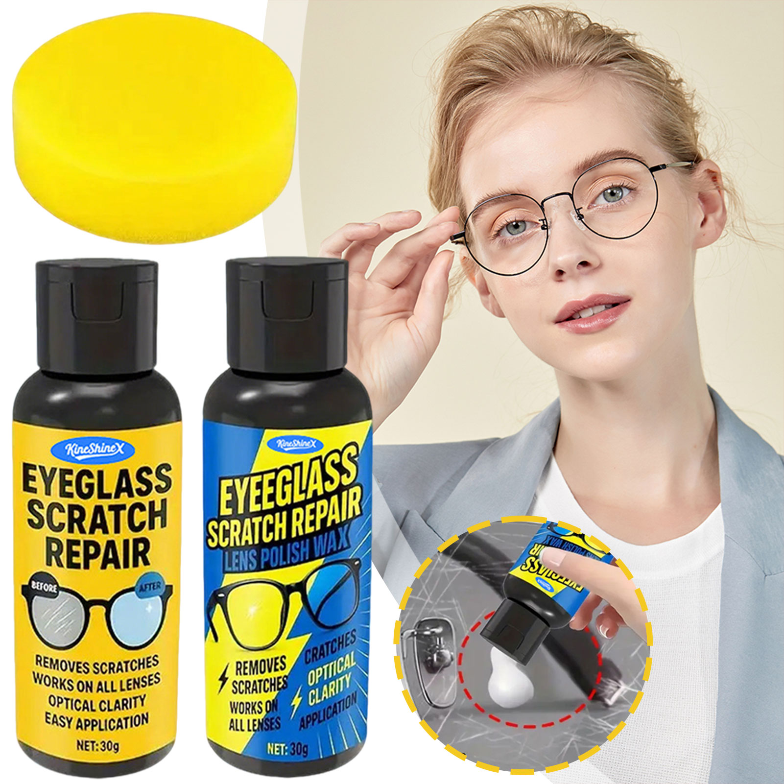 30g Scratch Remover for Eyegla - Glass Break Detector recension och pris