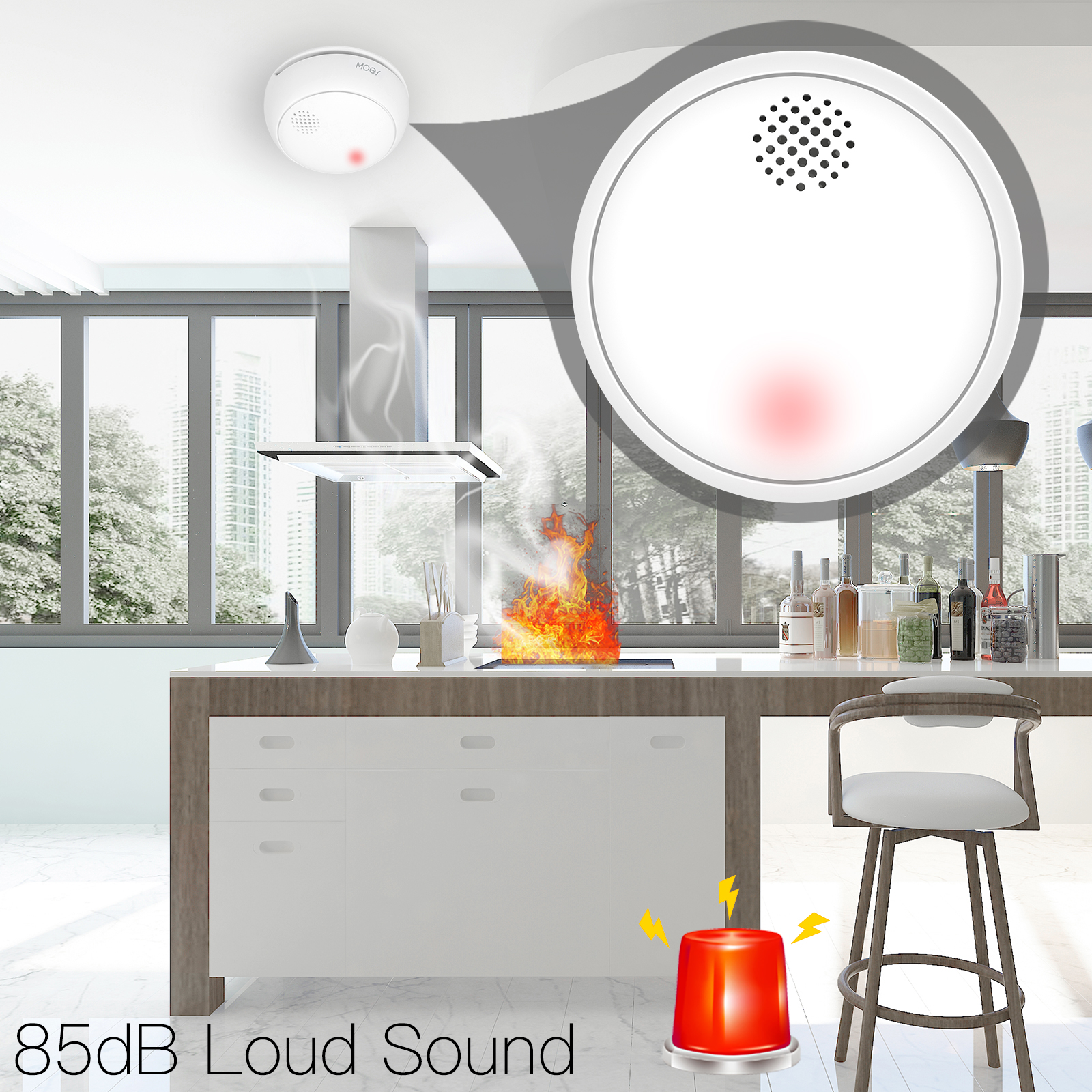MOES ZigBee Smart Smoke Alarm  - Home Security Guard recension och pris